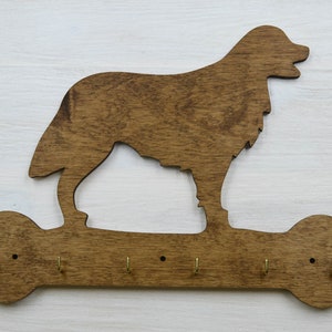 Golden Retriever Dog Leash Holder - Rustic Home Wall Decor - Housewarming Gift - Dog wall hooks - Key Holder for Pet Lovers