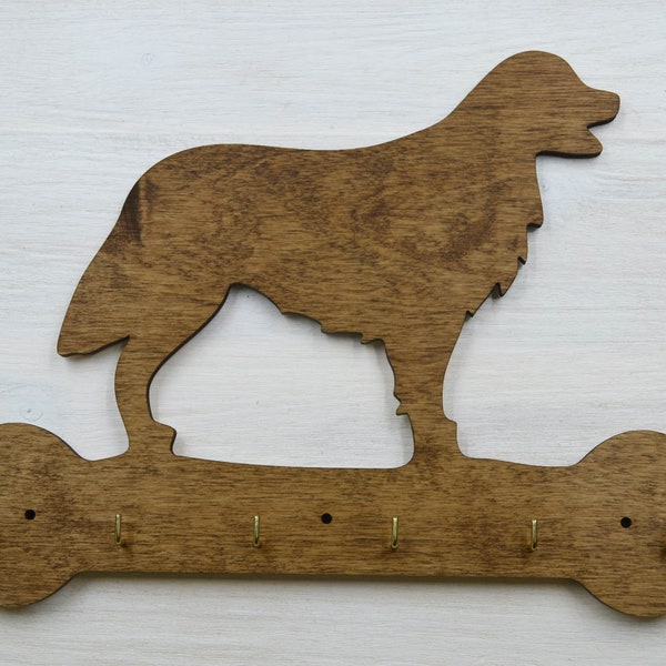 Golden Retriever Hund Leine Halter - rustikale Home-Wand-Dekor - Housewarminggeschenk - Hund Wandhaken - Schlüsselanhänger für Haustier-Liebhaber