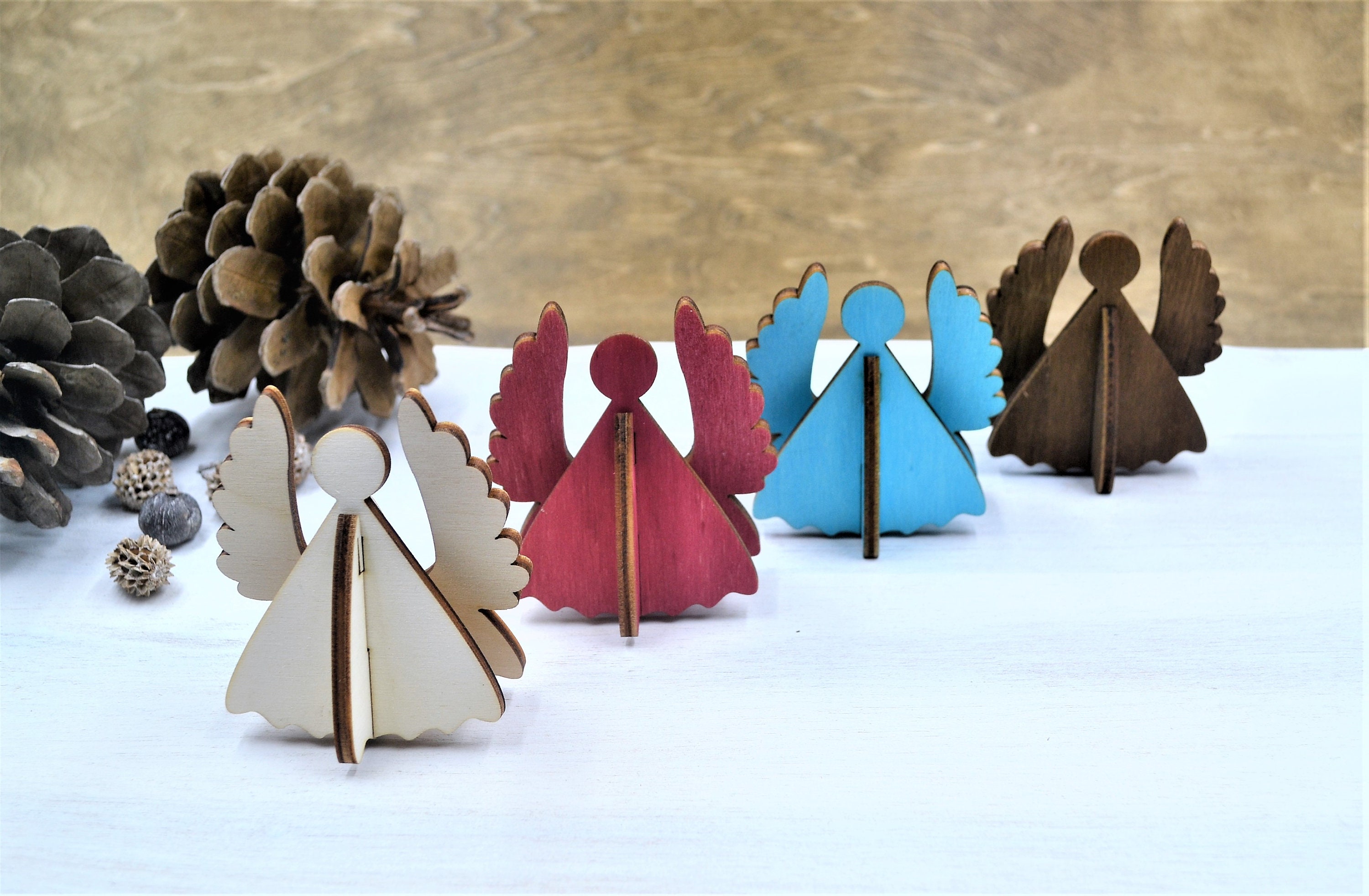 Wood Ornament Guardian Angel Christmas Tree decor Holiday Etsy