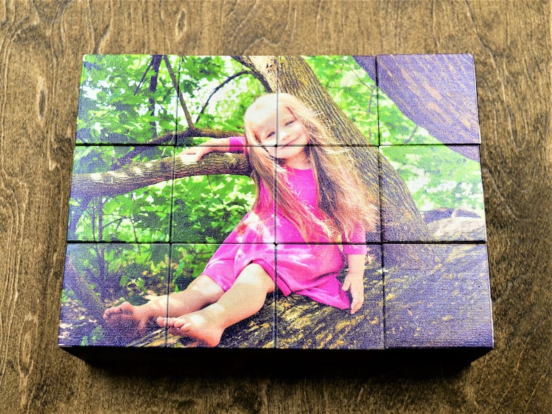 Personalized 12-Piece Wooden Cube Puzzle Unique Birthday ...