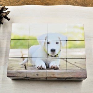 Personalized 12-Piece Wooden Cube Puzzle - Unique Birthday Gift - Custom Wedding Gift - Wood Home Decor