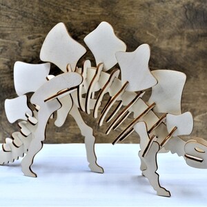 Stegosaurus Puzzle - DHL express delivery - Wooden dinosaur 3D Puzzle - Diy Kit Wooden Toys Birthday Gift for Kids - Wooden Sculpture