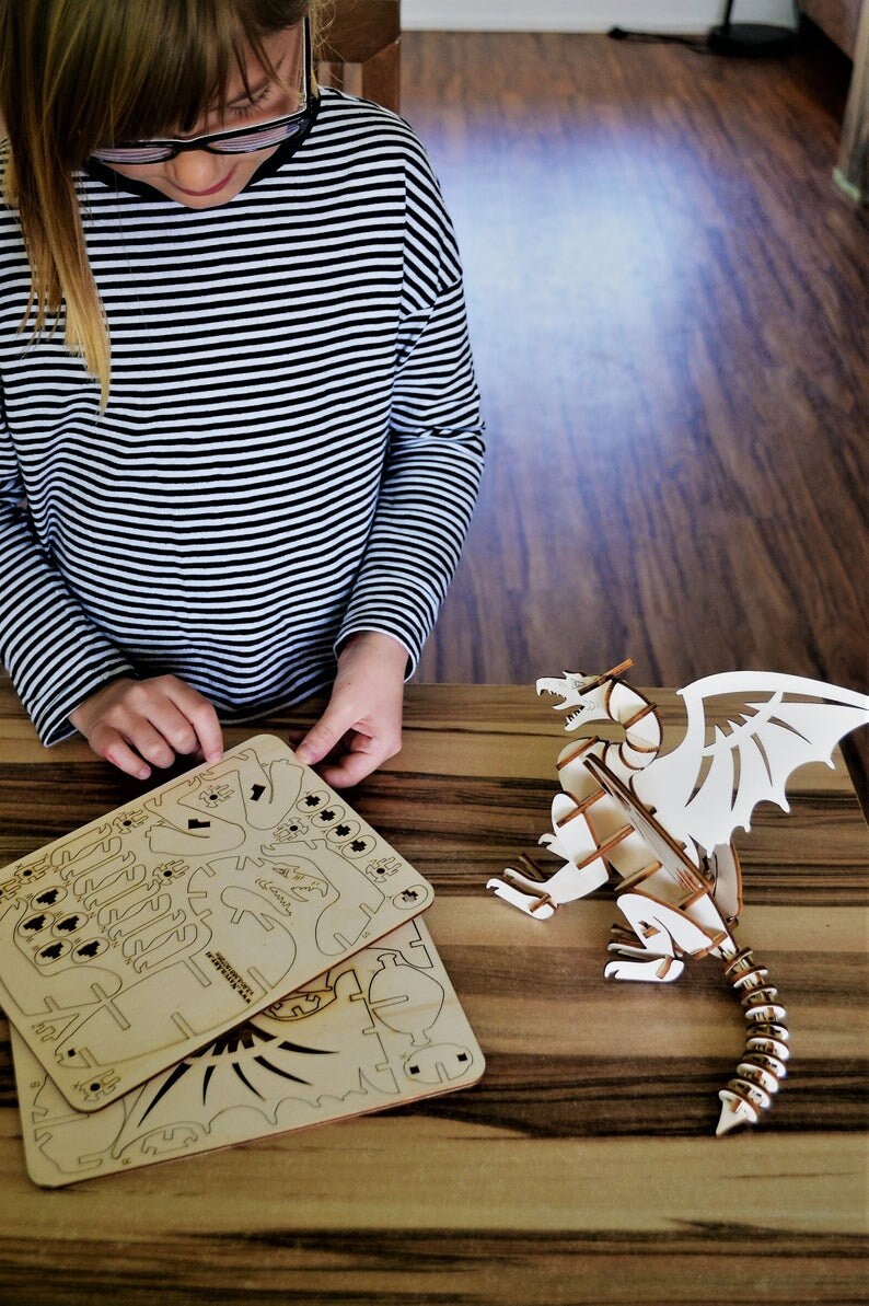 Kit De Manualidades De Dinosaurios De Madera 3D Para Pintar Y Montar, 12 Unidades Para Niños