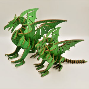 Ljubljana Dragon Wood Puzzle - DIY Kit Ecofriendly Birthday Gift for Son - Dungeons and Dragons - Kids Wooden Room Decor - Handmade Diy Toys