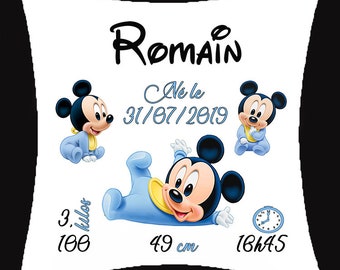 coussin de naissance personnalisé mickey