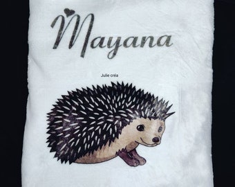 personalized hedgehog blanket