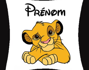 Housse De Coussin Personnalisable - Simba Le Roi Lion - 100% Polyester Blanc - CREACAT