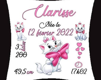 Personalized Marie birth cushion