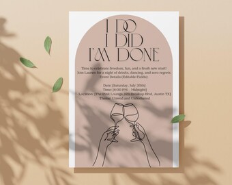 Divorce Party Editable Invitation, Instant Download, DIY Printable, Divorce Celebration Invitation Template, Editable Canva Invite