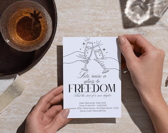 Editable Divorce Party Invitation | Instant Download | Funny 'Finally Free' Invite | Breakup Celebration Template | Canva Template