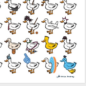 Affiche drôle de canard, cadeau damant de canard, impression dart de canard, décor de canard, art de canard, œuvre dart de canard, décoration drôle de maison, art mural de salle de bain, canard colvert image 6