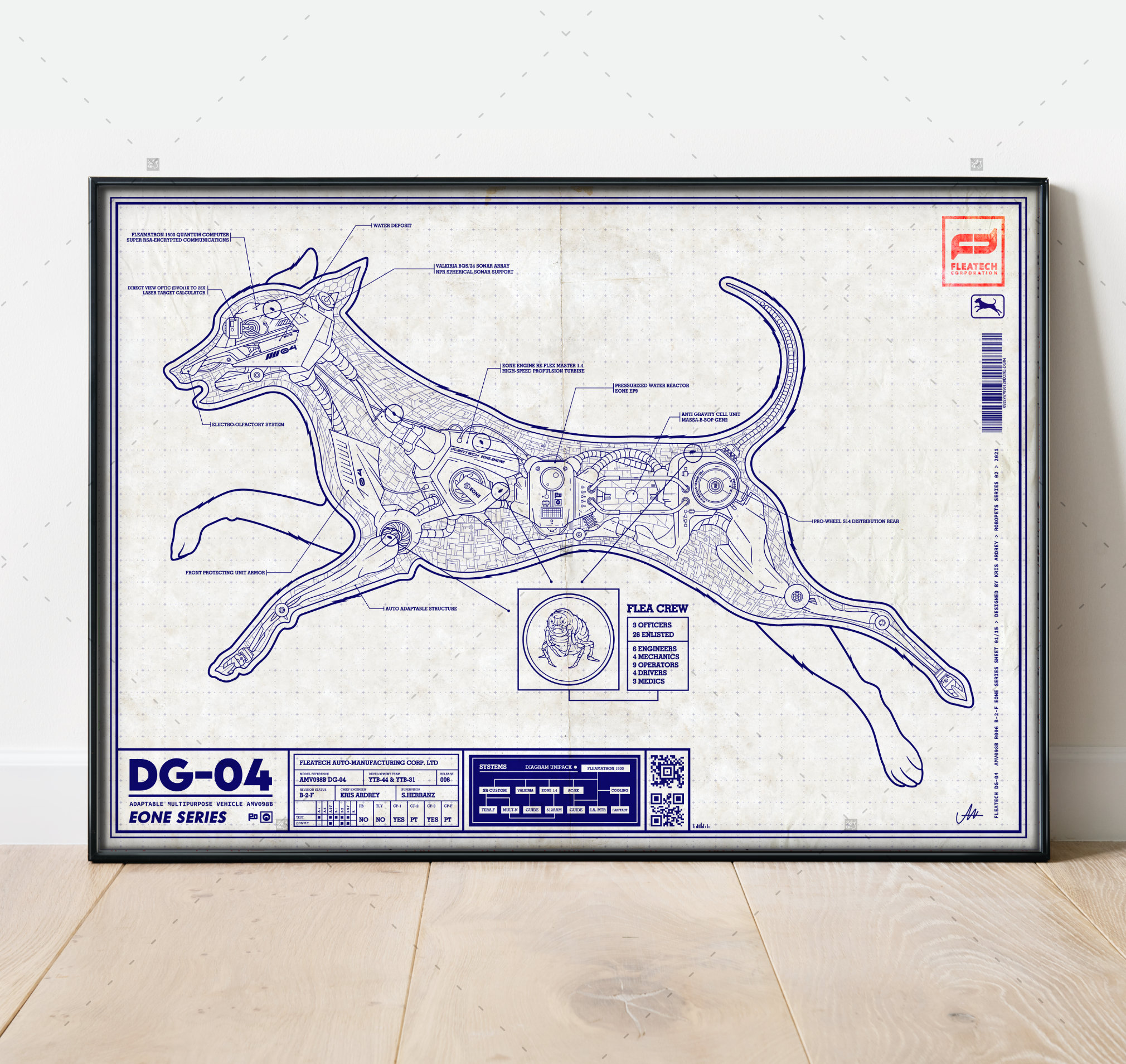 Dog Robot Prototype, patent Poster, Dog anatomy poster, wall decor, Dog Lover, Trainer Gifts, Pet Store Art, Veterinarian Gift, A2 poster
