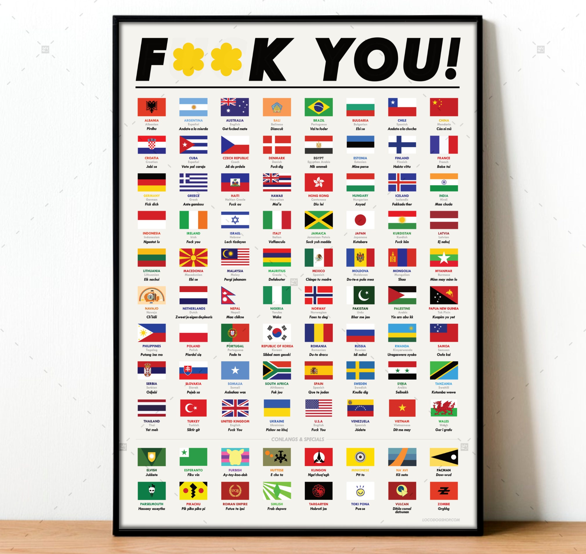 Fuck you」ポスター、面白いウォールアート、「Fuck」の定義プリント 