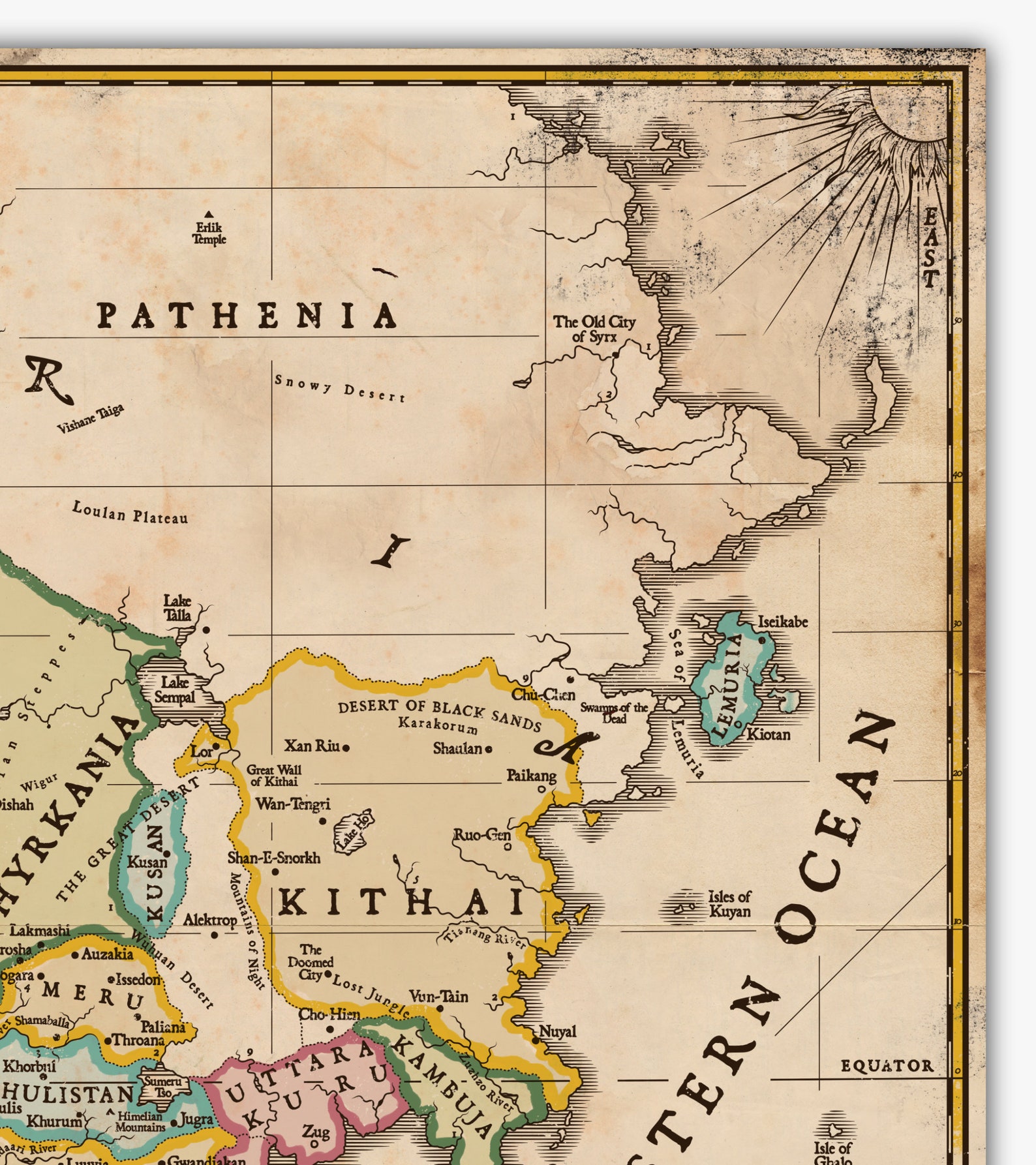 Hyboria Map Huge Poster Conan the Barbarian Print Cimmerian  Etsy Hong 