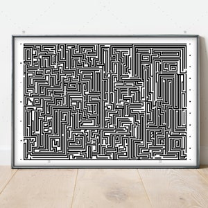 Art Maze by Kris Ardrey, Labyrinth Wall Decor, Modern Print Wall Art, Maze Wall Poster, Optical Labyrinth, Big Maze Print, Large Art ,Opart