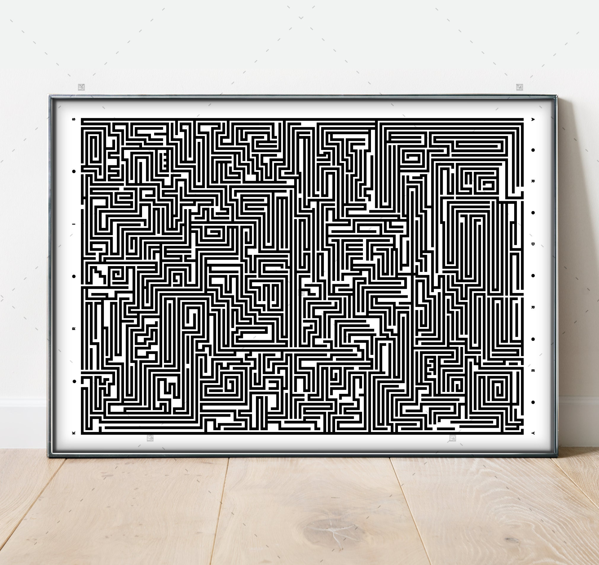 Art Maze by Kris Ardrey, Labyrinth Wall Decor, Modern Print Wall