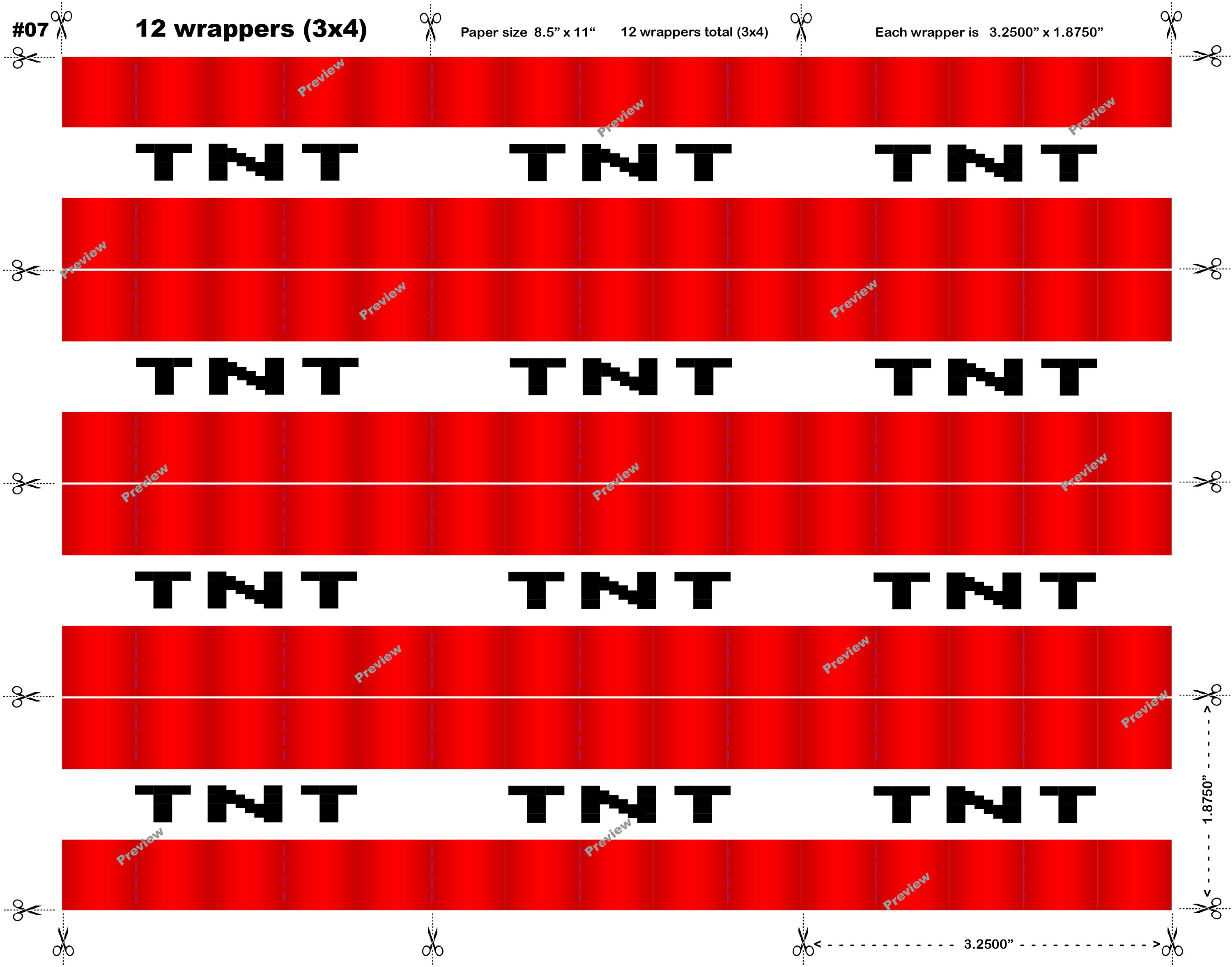 TNT Wrapper Labels 07 for Candy &amp; Licorice 12 wrappers 3x4 | Etsy