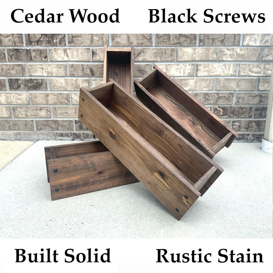 Picture Idea: 18 Cedar Wood Exterior Interior Planter Box Farmhouse Rustic Stained