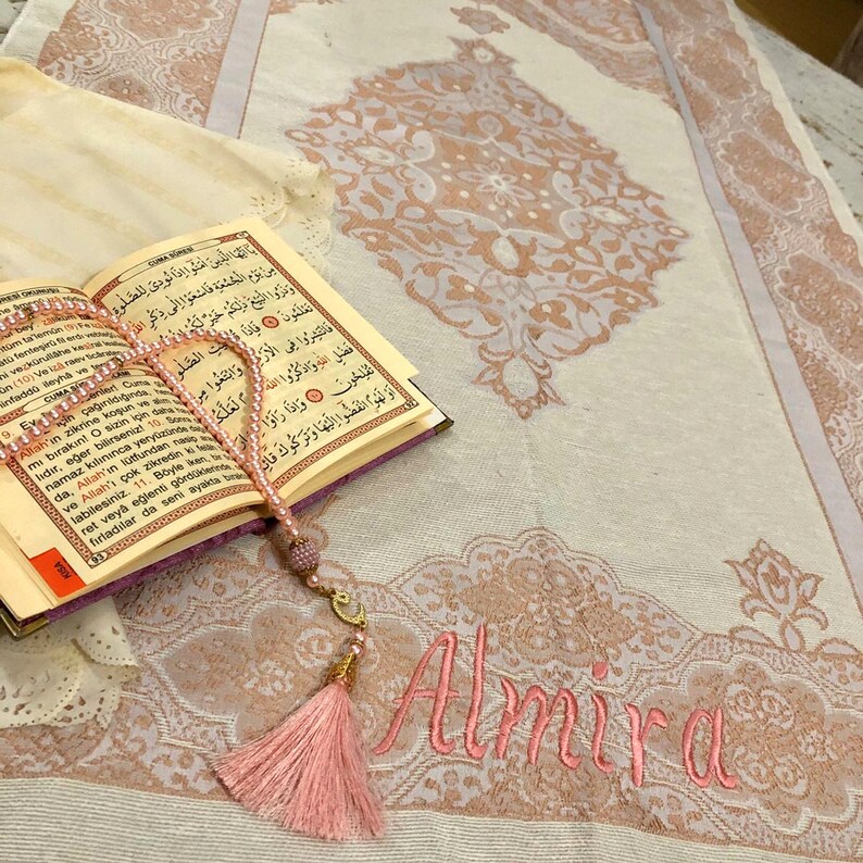 Prayer Mat Dark Blue Islam Gift Personalized Prayer Rug Etsy