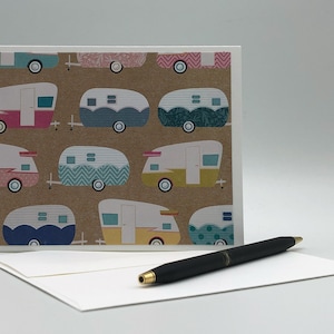 Jeu de cartes de correspondance Retro Campers (4 ct), cartes toutes occasions vierges