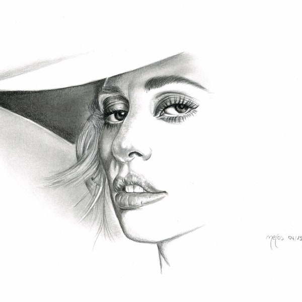 Lady Gaga Art Print of the Original Draw | NO.157