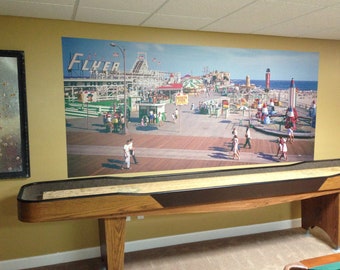 Mural del muelle Hunts de la década de 1960: Foto del paseo marítimo de Wildwood, Nueva Jersey - Arte mural reposicionable
