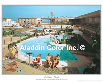 Caribbean Motel Art Print: 1960s Wildwood NJ, Mid-Century Modern Decor