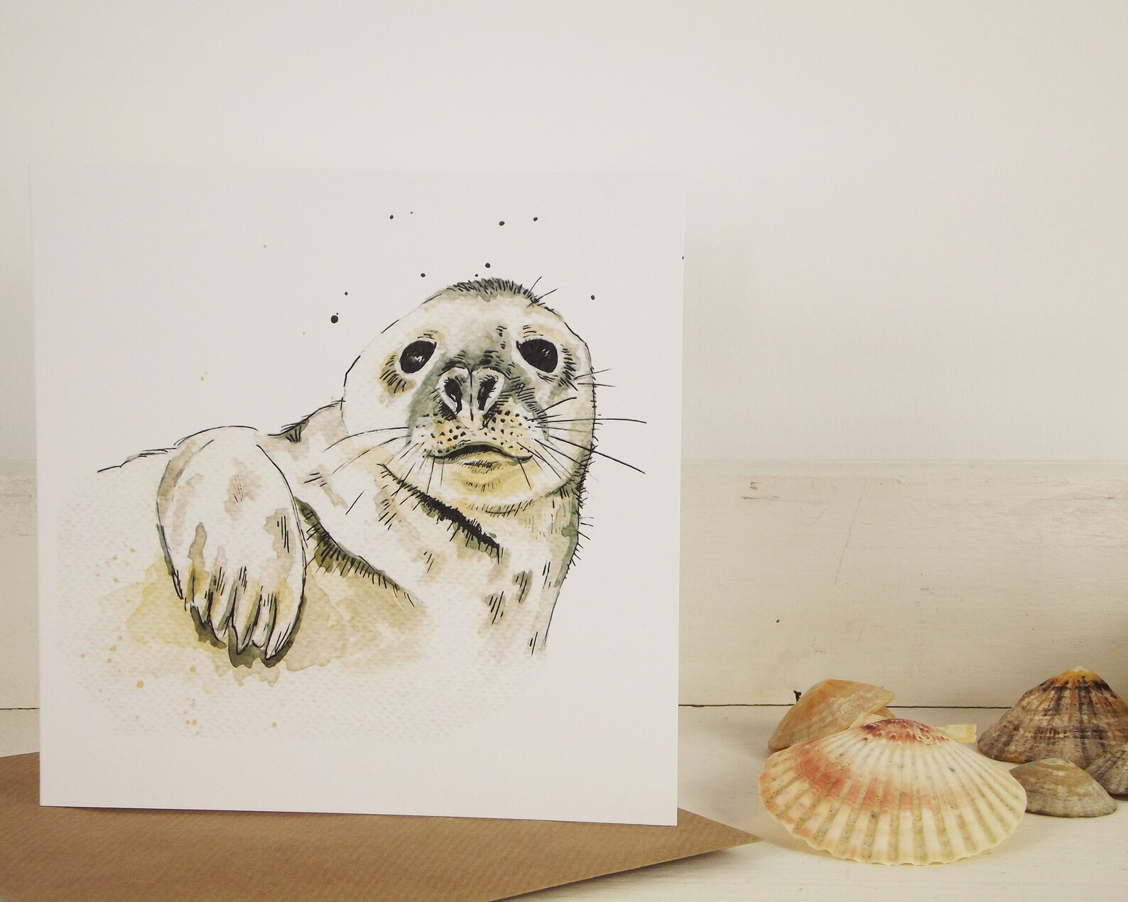 Grey Seal Greeting Card Cards Gift Wrap Stationery Blank Etsy