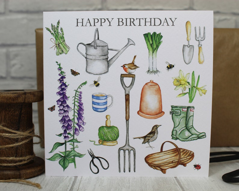 Gardening Birthday Card Birthday Cards Gifts Gift Etsy