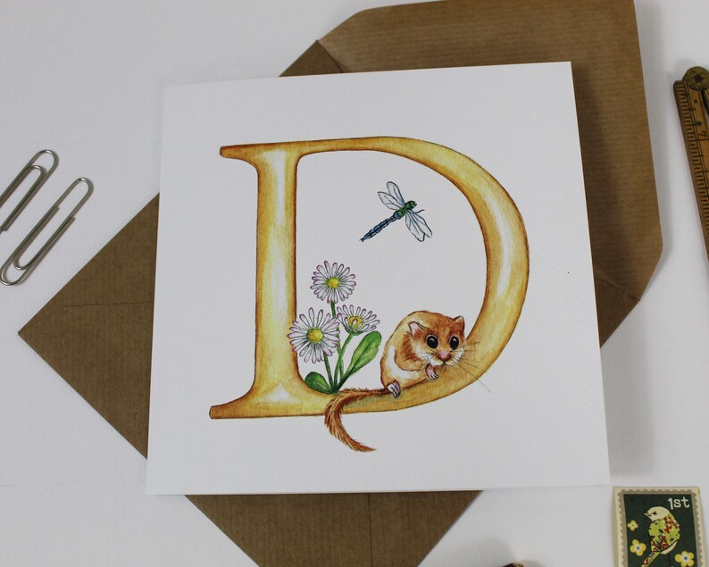 letter d monogram greeting card initials monograms etsy