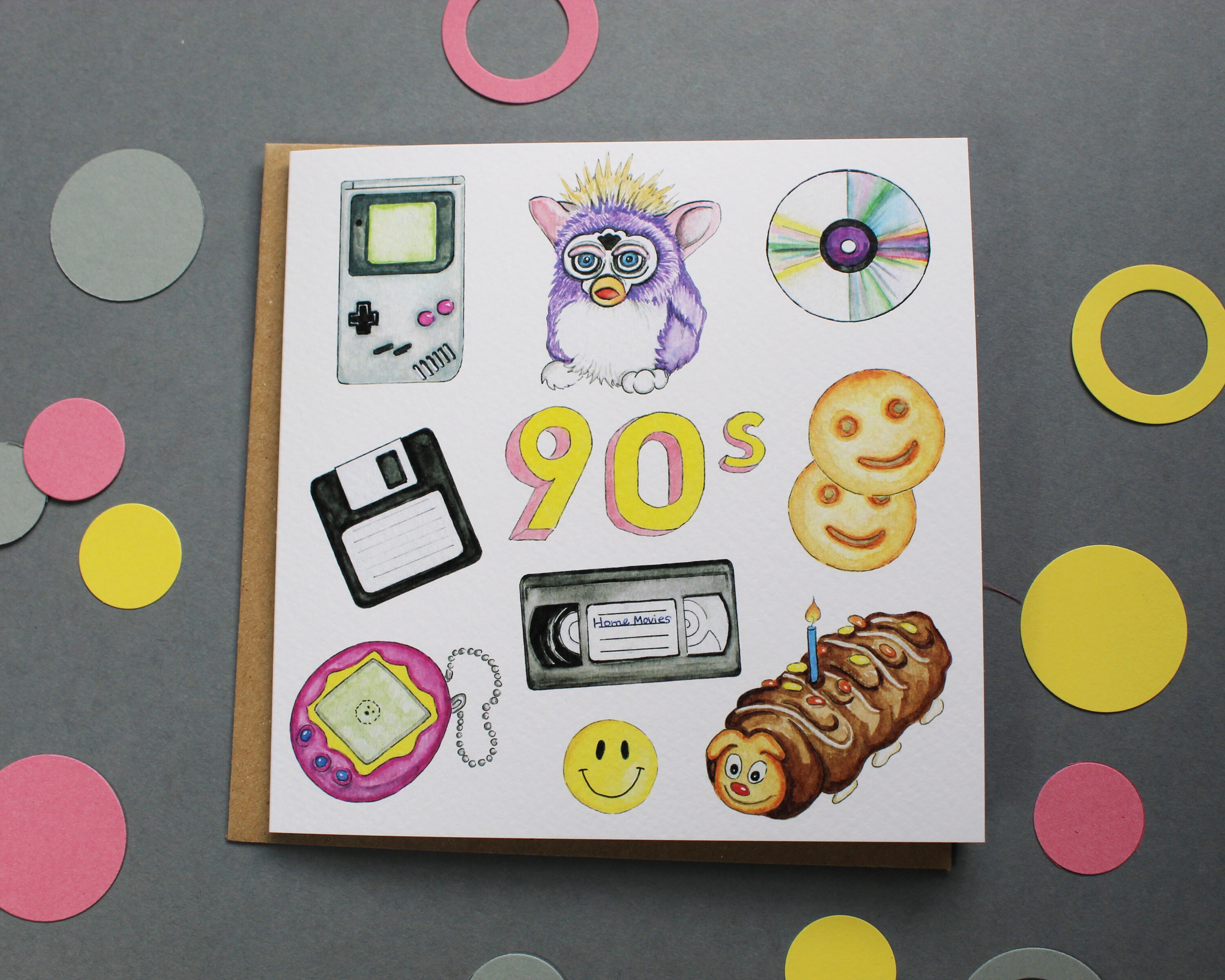 90s Retro Greeting Card Birthday Cards 30th Birthday Cards Etsy