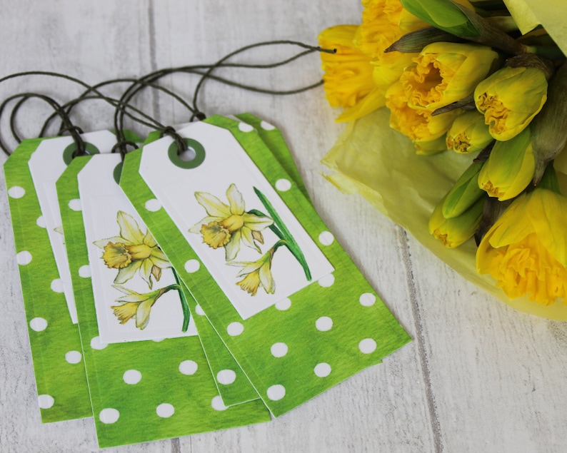 4 Daffodil Gift Tags for Mother's Day Easter and March Etsy