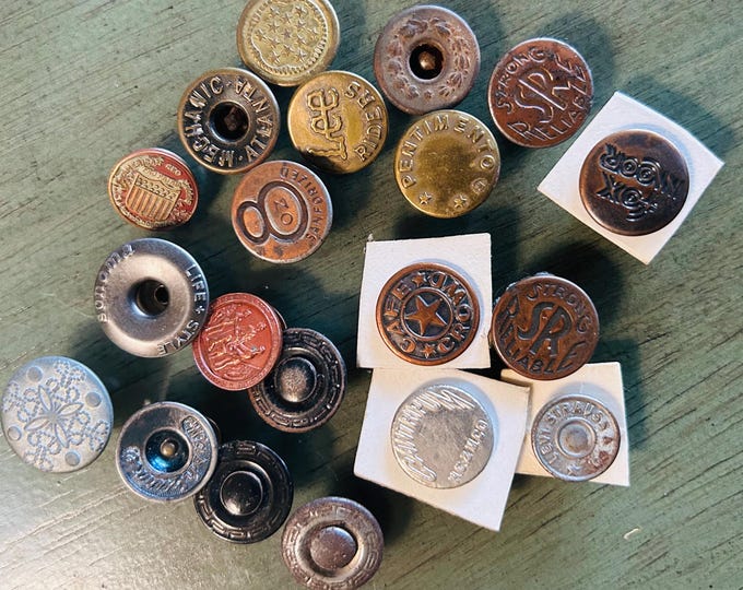 Vintage Metal Work Clothes Button Studs - Etsy