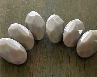 Gray Oval Glass Buttons