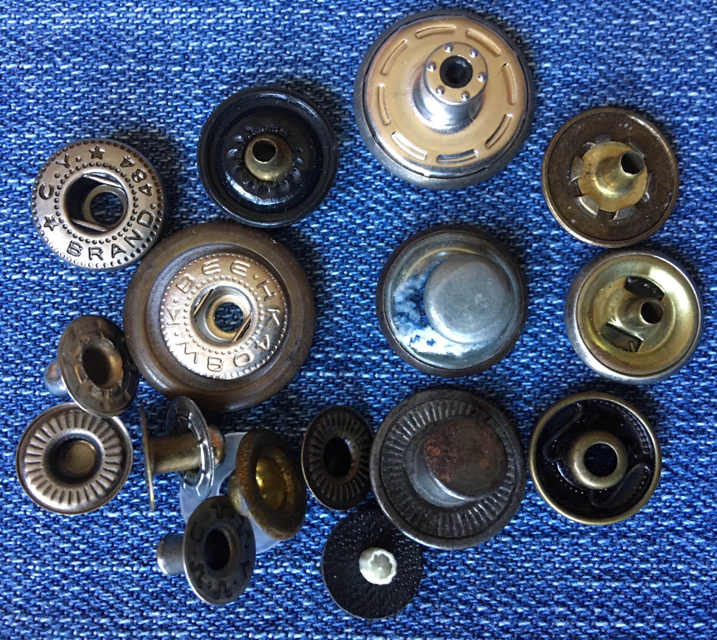 Fashion Jeans Replacement Snaps. Sizes indicated by photo with Etsy