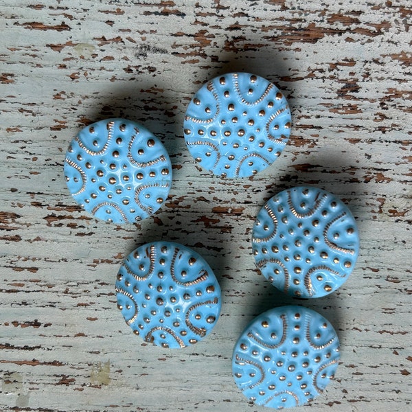 Czech Glass Turquoise Buttons