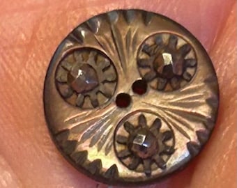 Antique Smokey Shell Button