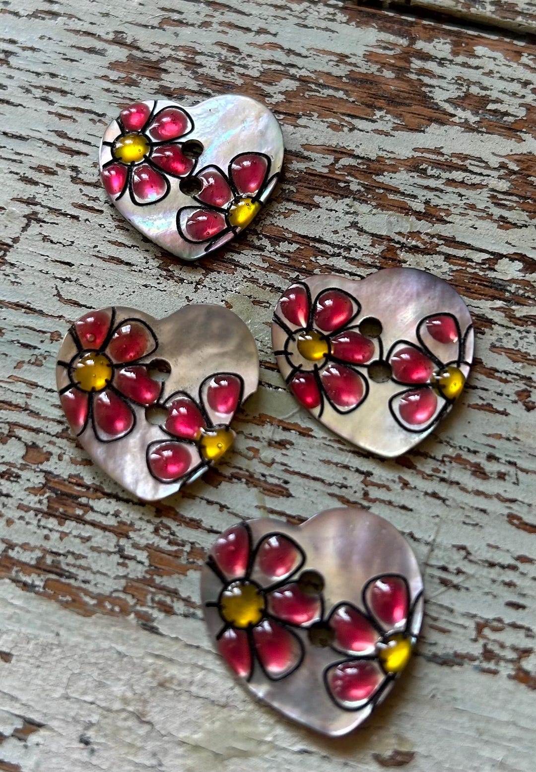 Shell Heart Buttons - Etsy