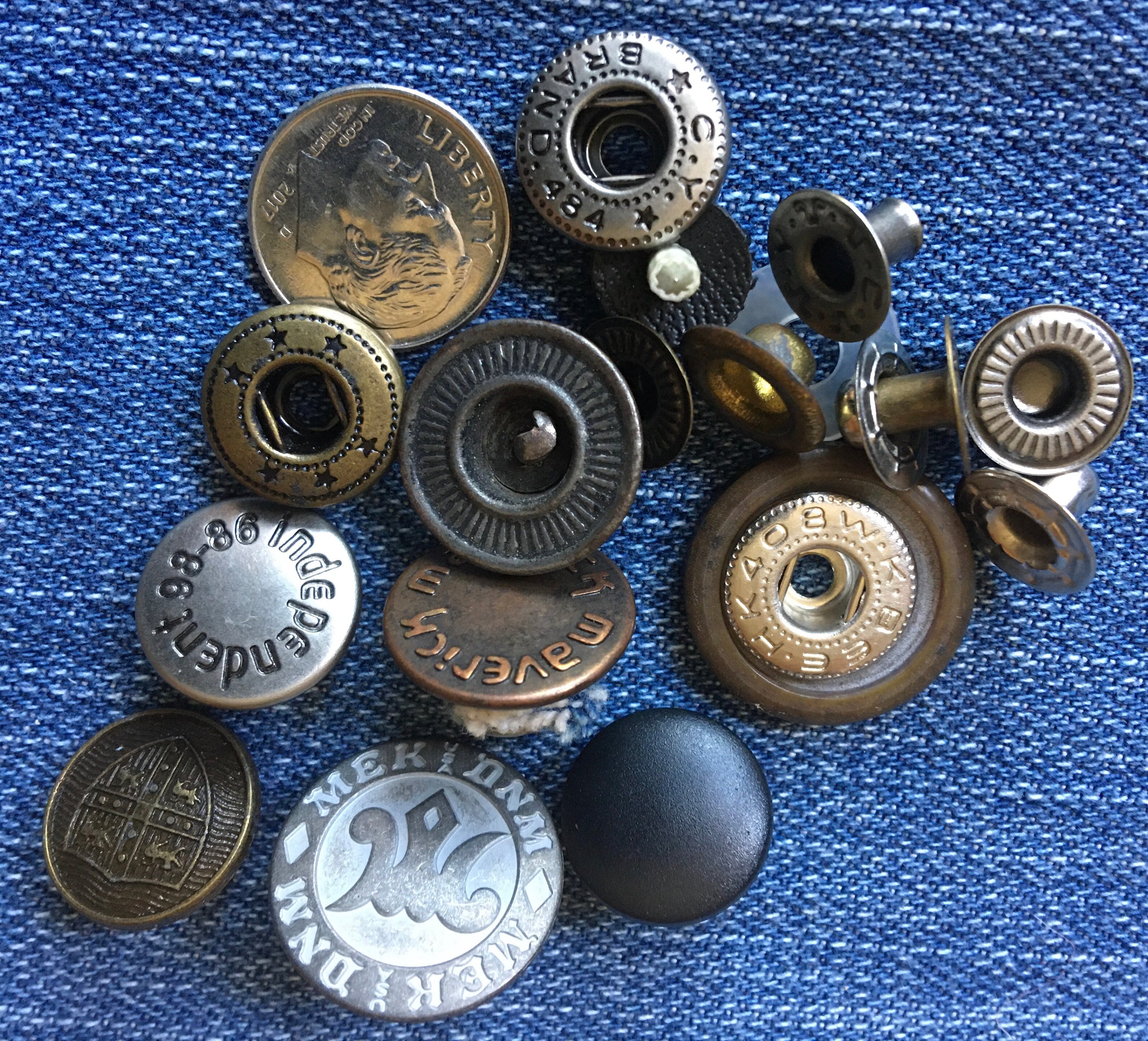 Fashion Jeans Replacement Snaps. Sizes indicated by photo with Etsy