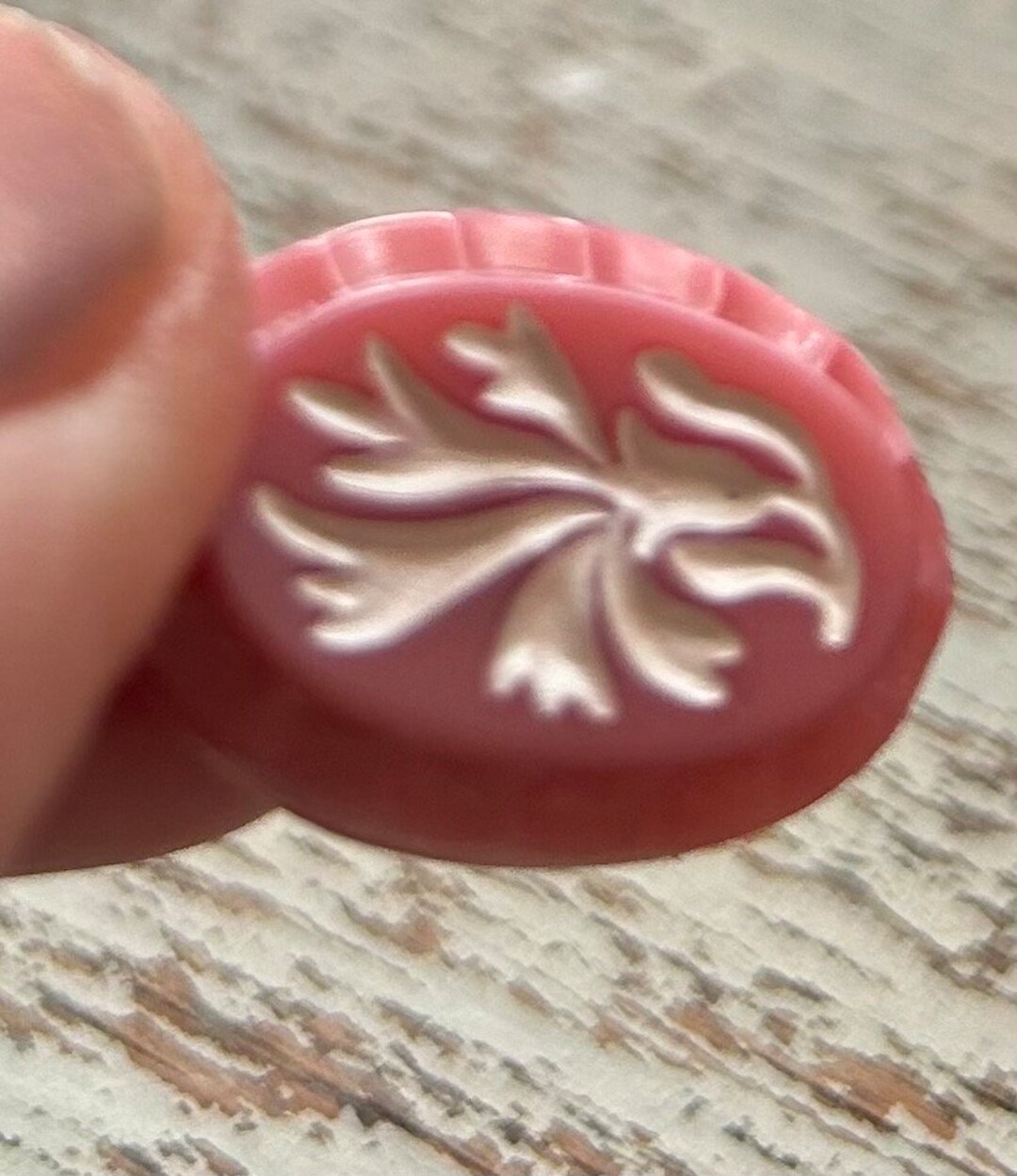 Pink Glass Button - Etsy