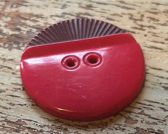 Red Celluloid Wafer Button