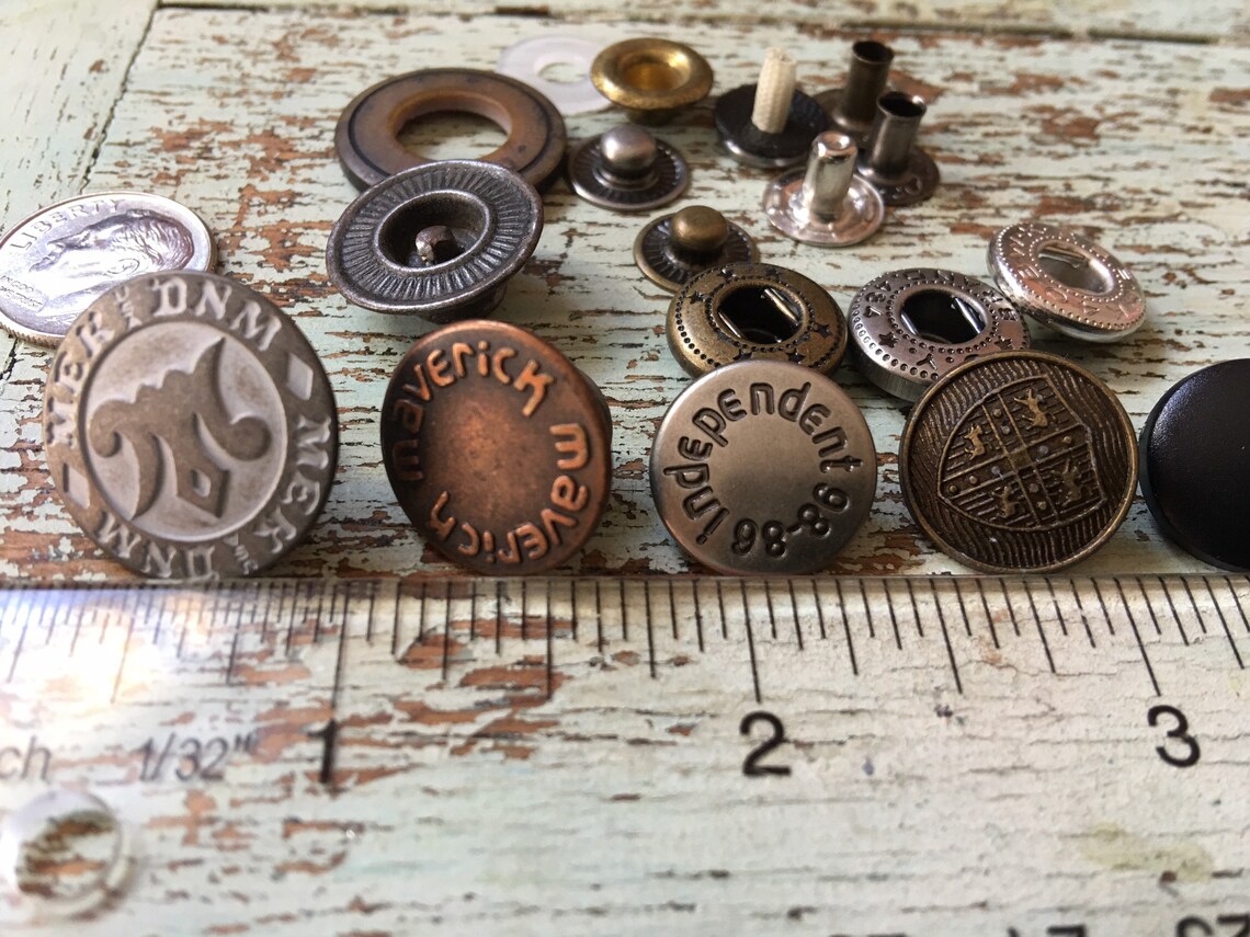 Fashion Jeans Replacement Snaps. Sizes indicated by photo with Etsy