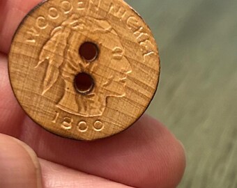 Wooden Nickel Button