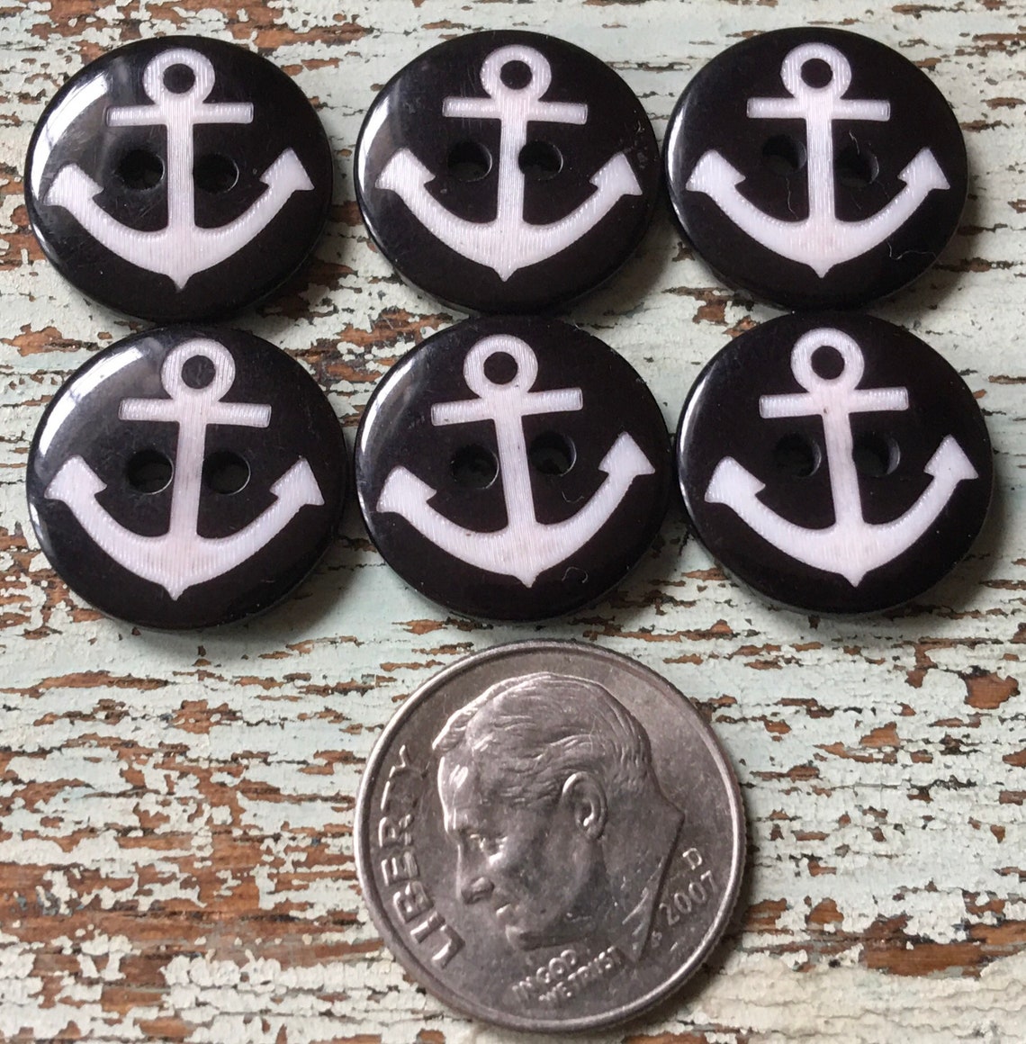 Anchor Buttons Black & White Buttons Etsy