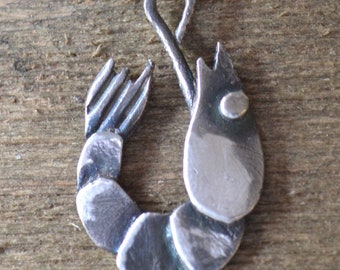 Sterling Shrimp Pendant