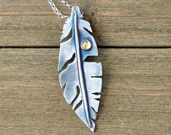 Sterling Feather Pendant