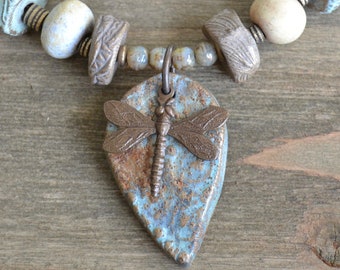 Ceramic Dragonfly necklace