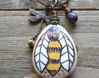 Painted Bee Pendant