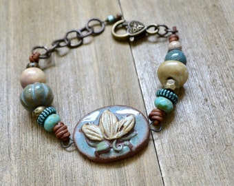 Ceramic Lotus Bracelet