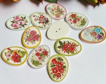 Avodesigns SIMPLY FLOWER / Unvarnished 2-hole Wooden Buttons